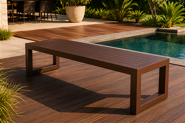 Banco Deck em Alumínio Ripado para Jardim 200cm