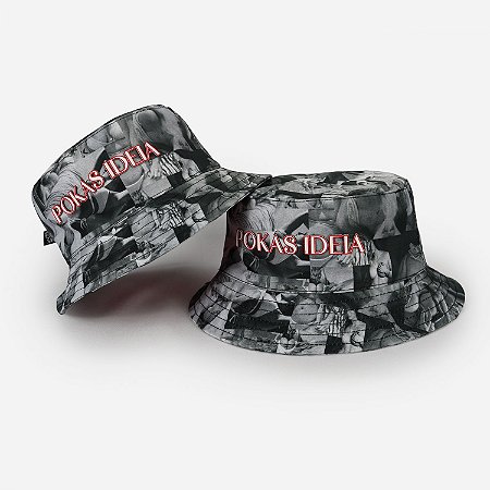 Bucket Hat Pokas Ideia estampa skull