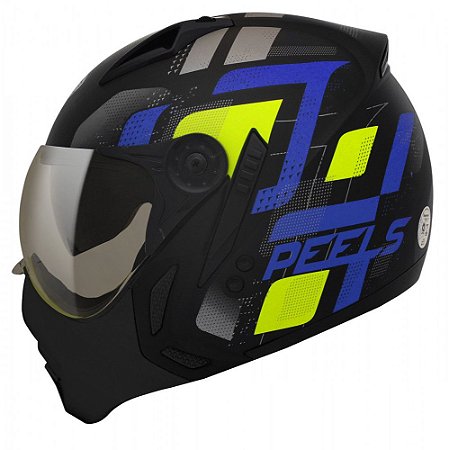 Capacete Mirage Echo Preto Fosco com Azul Peels