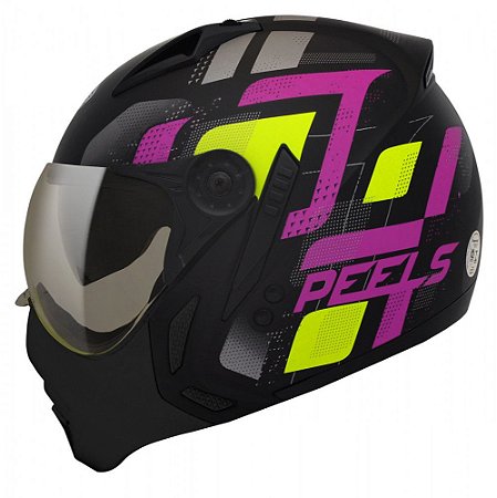 Capacete Mirage Echo Preto Com Rosa Peels