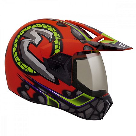 Capacete 3 Sport Stones Laranja Fosco Com Verde Bieffe