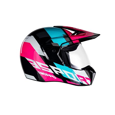 Capacete Bieffe 3 Sport Adventure Preto com Rosa - BJ COMERCIO