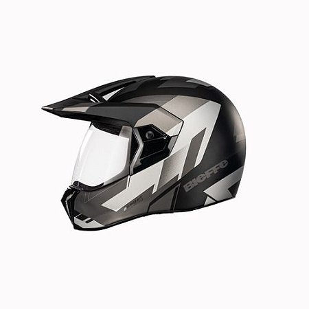 Capacete Bieffe 3 Sport React Preto Fosco com Grafite