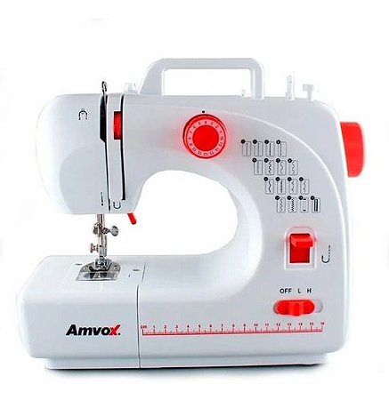 Máquina de Costura AMQ 016 Portátil 16 Pontos Bivolt Amvox