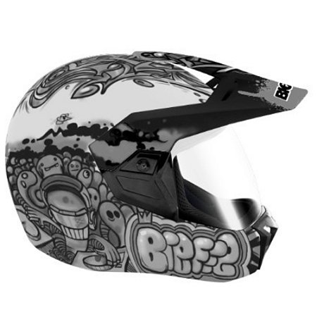 Capacete 3 Sport Walls Branco Fosco com Preto Bieffe Exclusivo Lançamento 2023