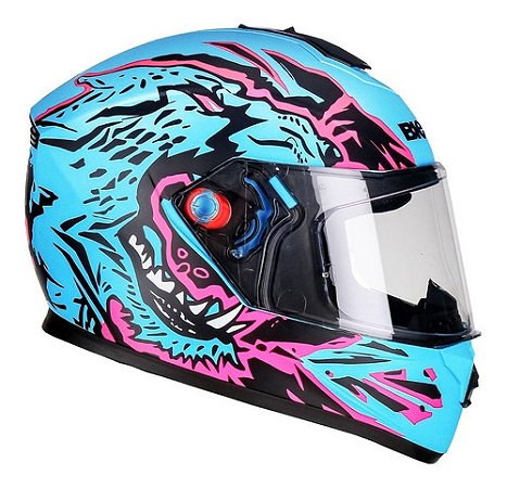 Capacete Bieffe B-12 Guepard Verde Agua Fosco Com Rosa