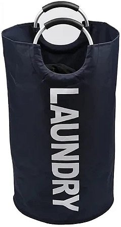 Cesto Organizador De Roupa Suja E Brinquedos Dobrável Preto 63cm