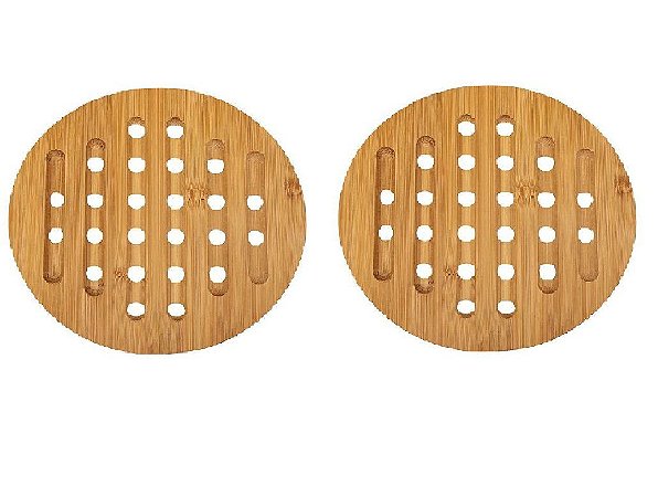 kit 2 Descanso de Panela Redondo Ecokitchen 15cm – Bambu