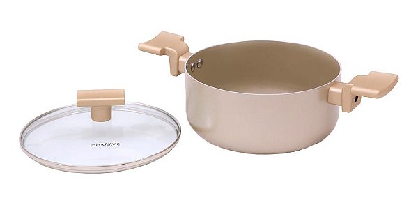 Panela Caçarola Sartin Champanhe Antiaderente 20cm Fundo Tripo Revestimento Ceramico