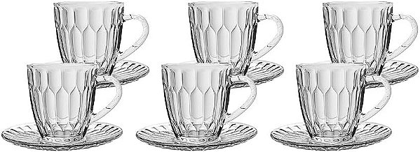 Mimo Style Jogo De 6 Xícaras De Café Majestic Clear 90ml