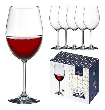 Jogo De 6 Taças Bohemia Em Cristal De Titanio 580ml 23cm