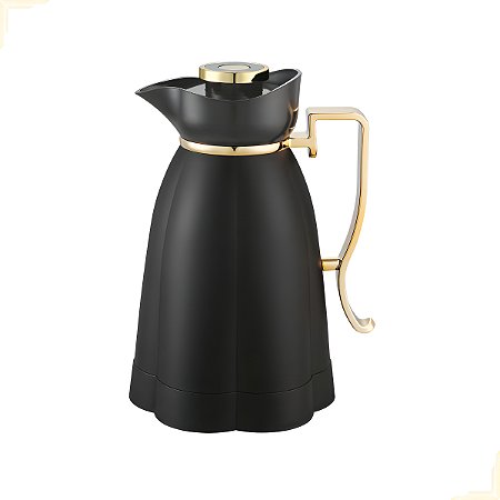 Garrafa Térmica Café Chá Khadija Alça 1 Litro Preta Dourado