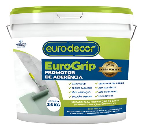 Promotor De Aderência Primer Eurogrip 3,6 Kg Verde Limão