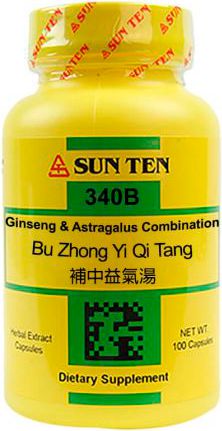 Bu Zhong Yi Qi Tang (Ginseng & Astragalus Formula) 100caps 500mg - Sunten