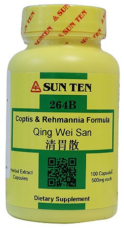 Qing Wei San (Coptis & Rehmania Formula) 100caps 500mg - Sunten