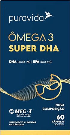 Ômega 3 Super DHA 60caps - Puravida