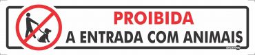 Placa Sinalização Pvc 30x6,5 - Animais Proib