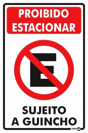 Placa Sinalização Pvc 20x30 - Proibido Estacionar Sujeito Guincho