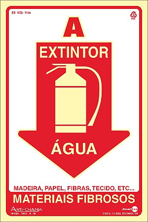Placa Sinalização Pvc 20x30 - Extintor Agua