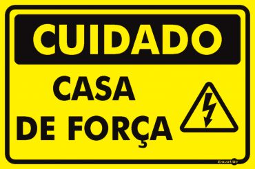 Placa Sinalização Pvc 20x30 - Cuidado Casa de Força