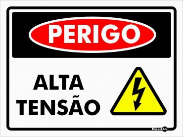 Placa Sinalização Pvc 15x20 - Alta Tensão