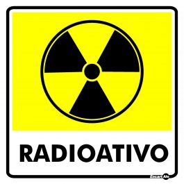 Placa Sinalização Adesivo 18x18 - Radioativo