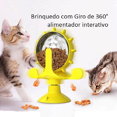 Brinquedo com Giro de 360° alimentador interativo do deleite para gatos e cães um alimentador Pet original