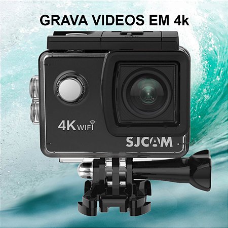 Câmera filma ação 4K 4x zoom digital WIFI SJCAM SJ4000 AIR 4K 30PFS 1080P para surf motocicleta à prova d'agua compatível com iOS androide e Windows