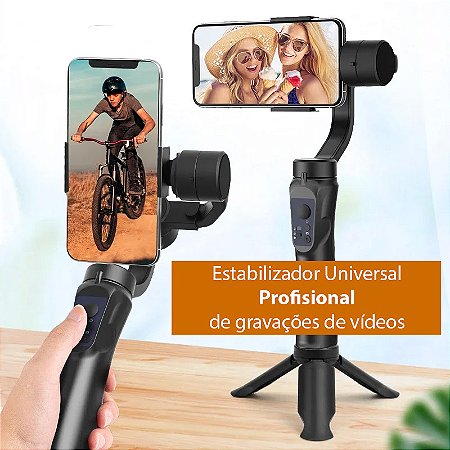 Estabilizador universal profissional de gravações de vídeos pelo celular compatível com Iphone e smartphone cores branco e preto
