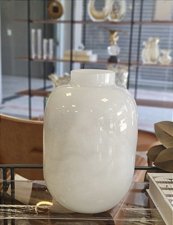 Vaso vidro branco grande
