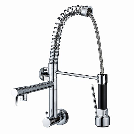 Torneira Gourmet De Parede Para Cozinha Spring Wall Cromo