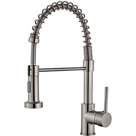Torneira de Cozinha Flexível Monocomando Spring Jet Inox Escovado