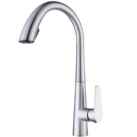 Torneira de Cozinha Gourmet Extensível Misturador Monocomando Curve Inox Escovado