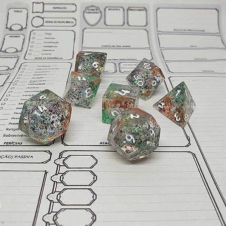 Avathar - Set completo com 7 Dados de RPG -Entrega Imediata