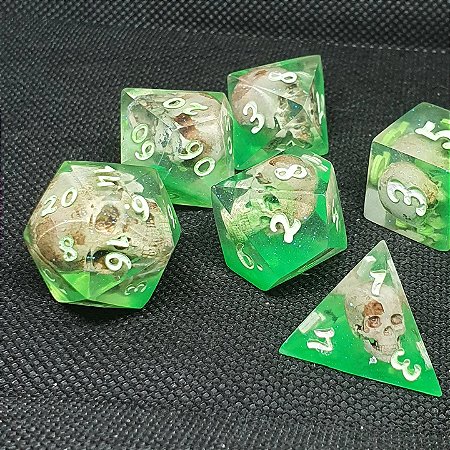Toxic Memento Morri  - Set completo com 7 Dados de RPG Encomenda