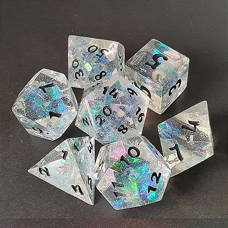 Ether - Set completo com 7 Dados de RPG - Encomenda