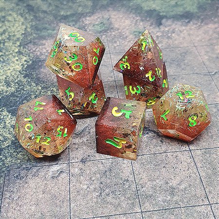 Witch Craft - Set completo com 7 Dados de RPG - Entrega Imediata