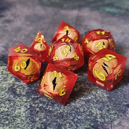 Aharadak - Set completo com 7 Dados de RPG - Encomenda