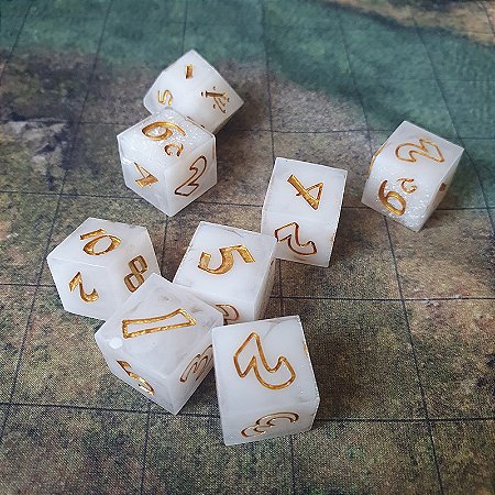 Set Dados RPG - O Um Anel - Artesanal - Alabastro -  Encomenda
