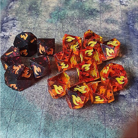 Conjunto 15 dados RPG Caçador a Revanche  - Premium - Encomenda