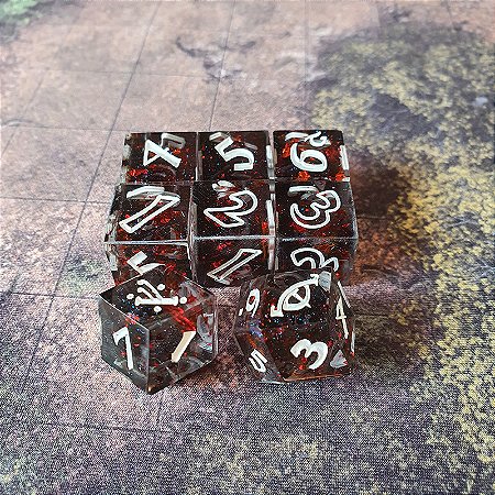 Set Dados RPG - O Um Anel - Artesanal - Sombras de Mordor