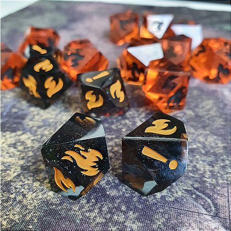 Dado single Preto - RPG Caçador a Revanche  -  Encomenda