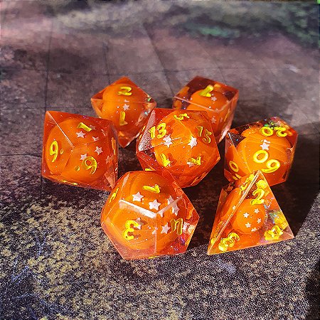 Esferas do Dragão - Set completo com 7 Dados de RPG - Encomenda