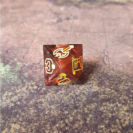 Dado Single - D8 -  Nobres Tesouros - Vermelho metalizado