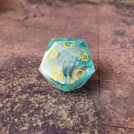 Dado d20 Single - Salva Guarda - Azul claro