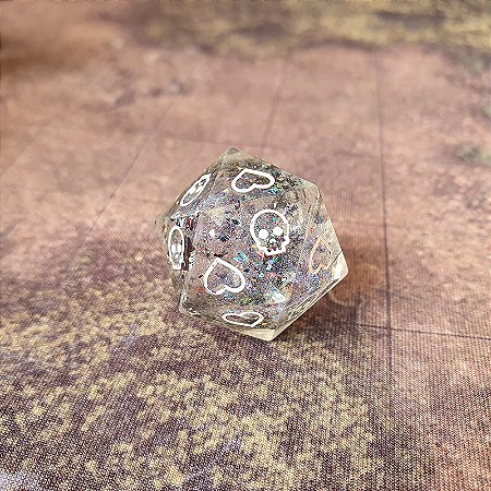 Dado d20 Single - Salva Guarda - Transparente