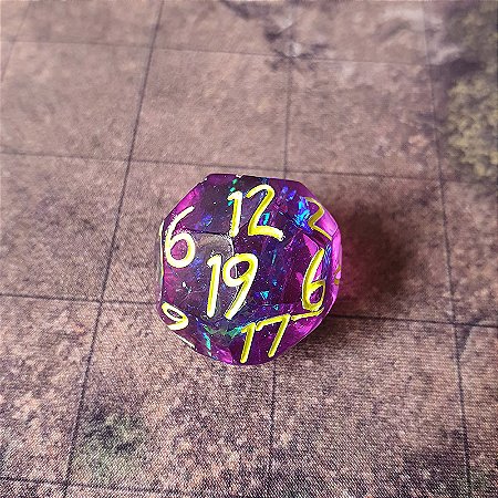 Dado Single D19 - Roxo Translucido