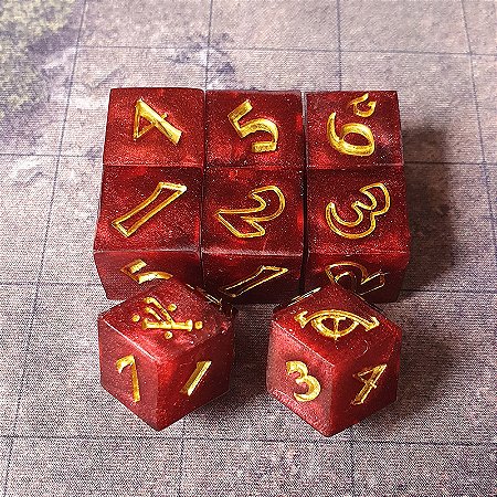 Set Dados RPG - O Um Anel - Artesanal - Flama de Barad-dûr - Encomenda