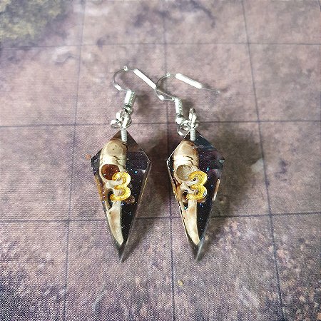 Par de Brincos D4 teardrop - Corvo