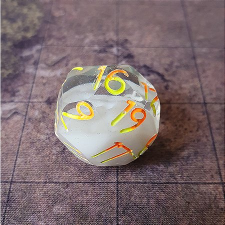 Dado Single D19 - branco e transparente- pintura fantasia
